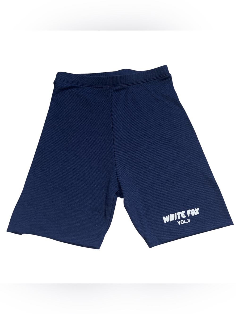 White Fox Offstage Ribbed Bike Shorts Space Navy